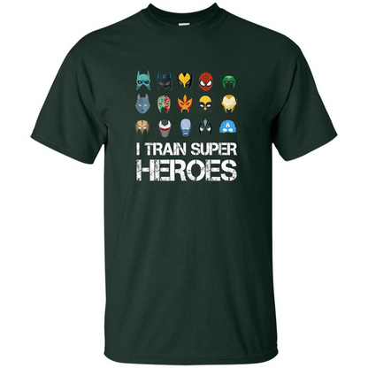 I Train Super Heroes T-shirt Forest Green