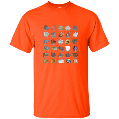 Ores and Minerals Gems and Crystals Rock Collecting T-shirt Orange