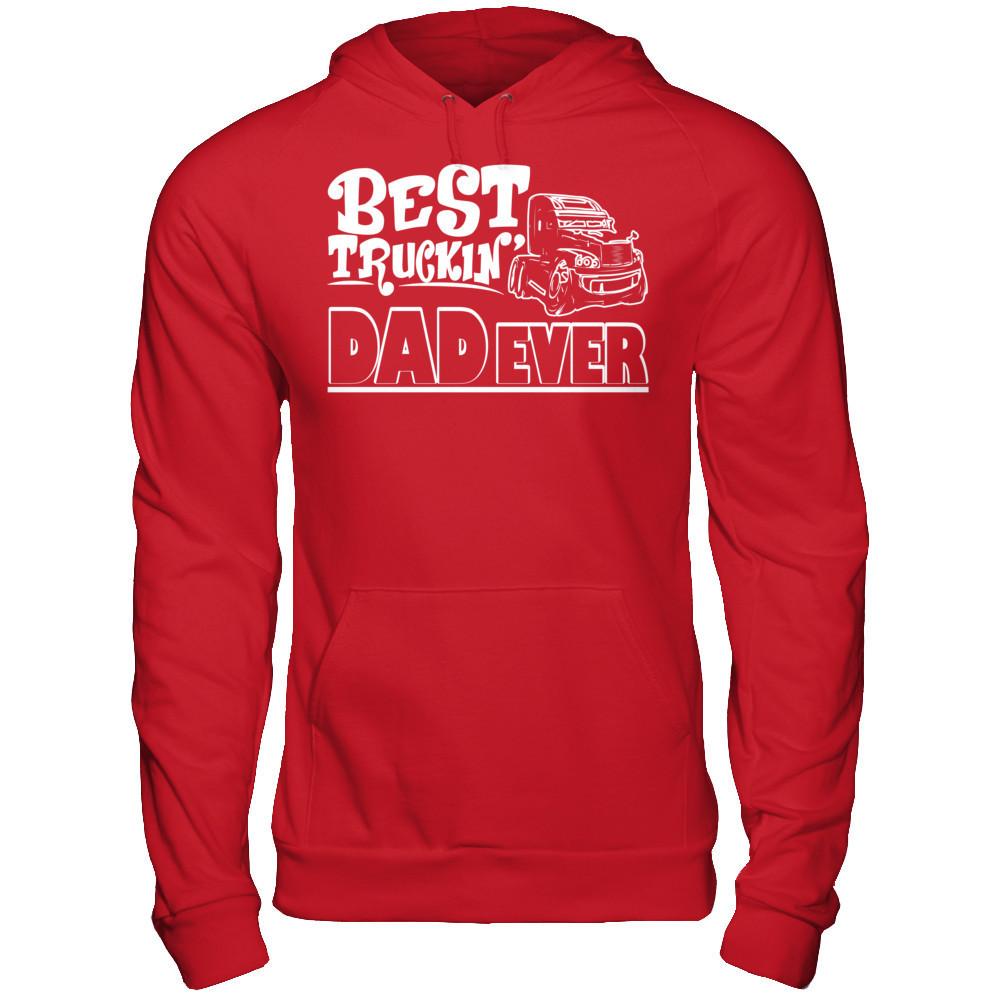 Best Truckin Dad Ever T-shirt Gildan - Pullover Hoodie Red