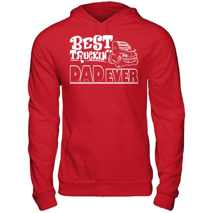Best Truckin Dad Ever T-shirt Gildan - Pullover Hoodie Red