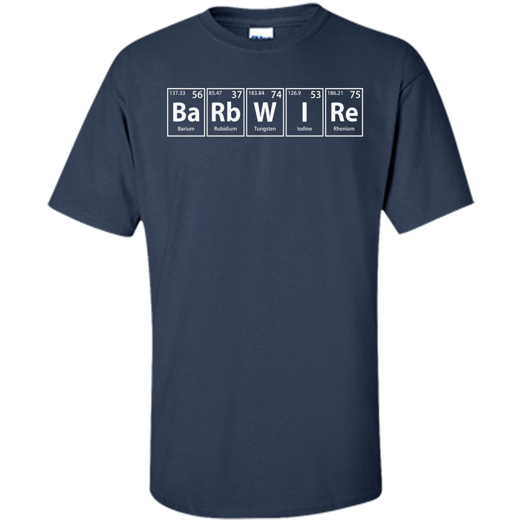Barbwire (Ba-Rb-W-I-Re) Funny Elements Spelling T-Shirt Navy
