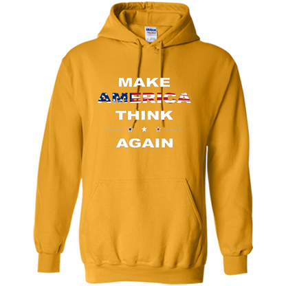 Make America Think Again T-Shirt anti Trump Protest T-shirt Gold