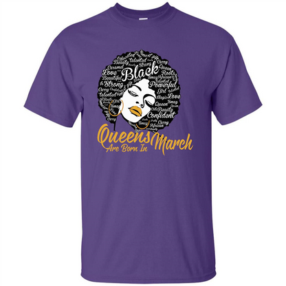 Queen Are Born In March T-shirt Purple