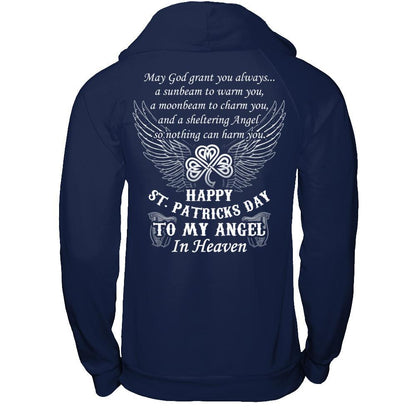 Happy St.Patricks Day To My Angel In Heaven T-shirt Gildan - Pullover Hoodie Navy