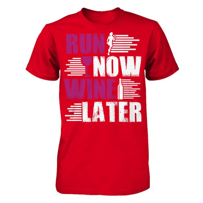 Run Now, Wine Later Next Level - Unisex Fitted Tee Red