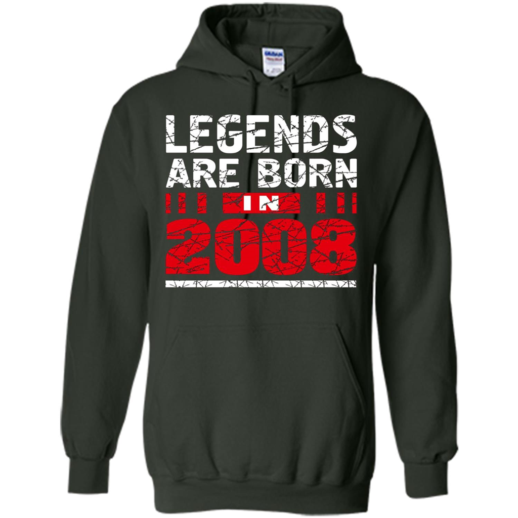Birthday Gift T-shirt Legends Are Born In 2008 T-shirt Forest Green