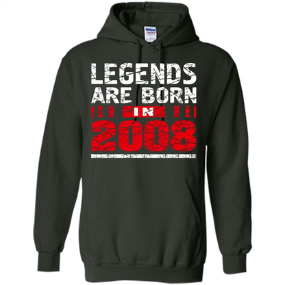Birthday Gift T-shirt Legends Are Born In 2008 T-shirt Forest Green