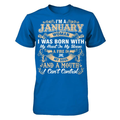 I'm A January Woman T-shirt Gildan - Short Sleeve Tee Royal