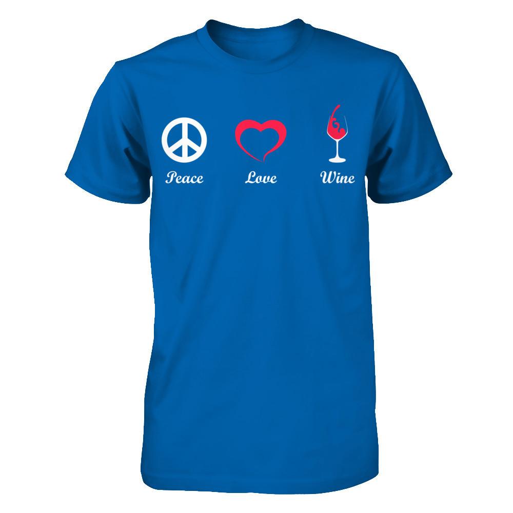 Peace Love Wine Gildan - Short Sleeve Tee Royal