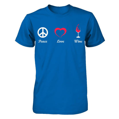 Peace Love Wine Gildan - Short Sleeve Tee Royal
