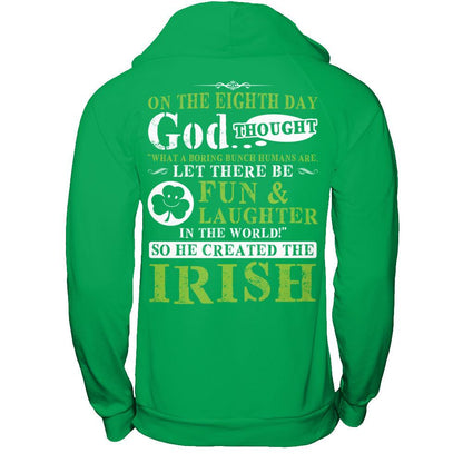Let There Be Fun & Laughter In The World - So God Created The Irish Gildan - Pullover Hoodie Irish Green