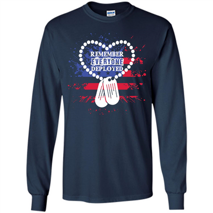 Military T-shirt RED Remember Everyone Deployed Navy