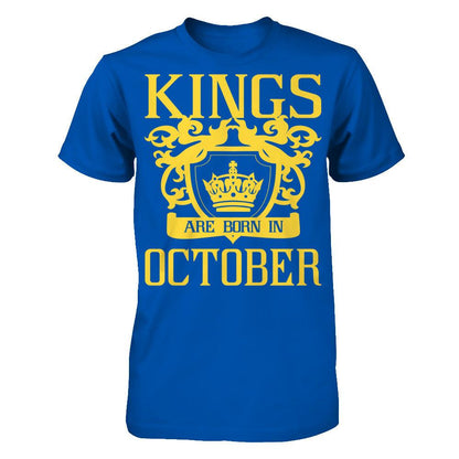 Kings Are Born In October T-shirt Next Level - Unisex Fitted Tee Royal