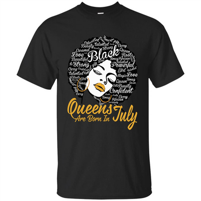 Queen Are Born In July T-shirt Black