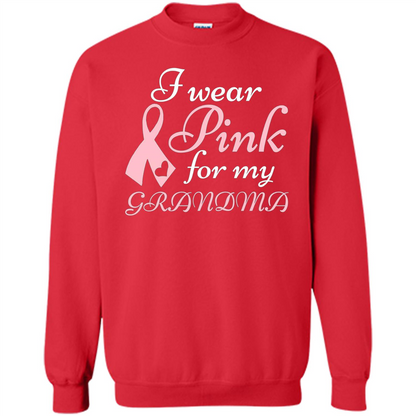 Breast Cancer T-Shirt I Wear Pink For My Grandma Red