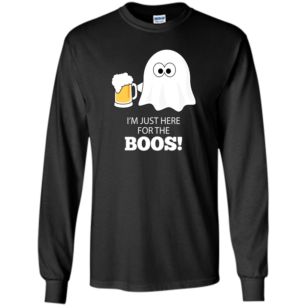 Halloween Drinking T-shirt I'm Just Here For The Boos Black