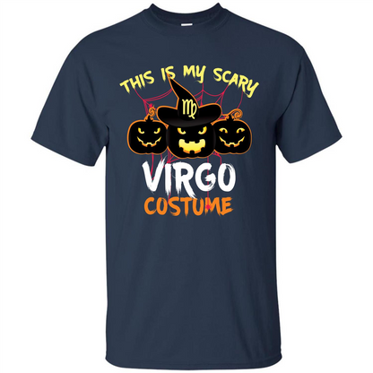 Halloween T-shirt This Is My Scary Virgo Costume T-shirt Navy