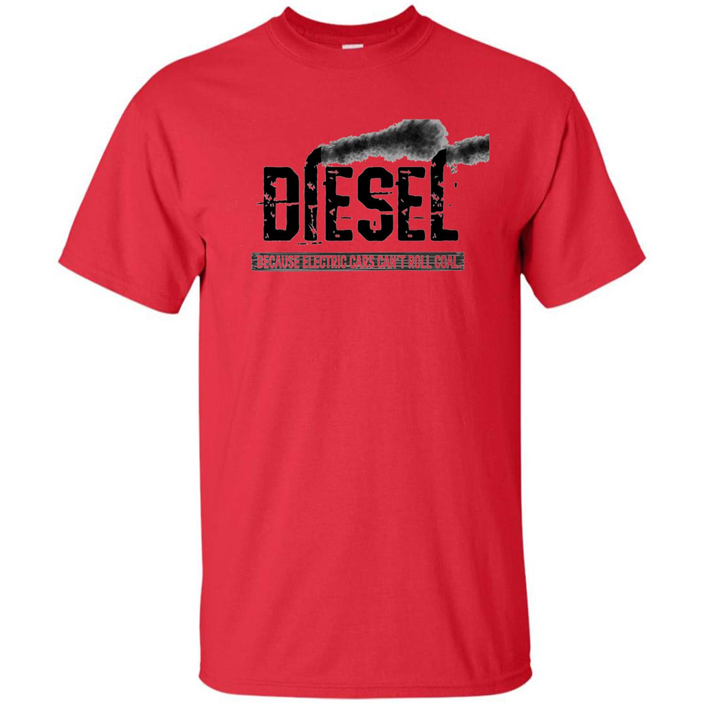 Diesel Rolling Coal T-Shirt Black Smoke Lifted Truck T-Shirt Red