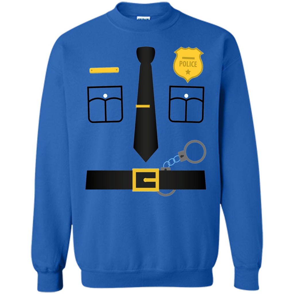 Policeman Costume T-Shirt Halloween Outfit T-shirt Royal