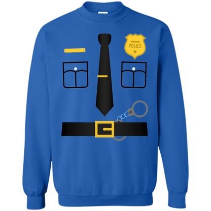 Policeman Costume T-Shirt Halloween Outfit T-shirt Royal