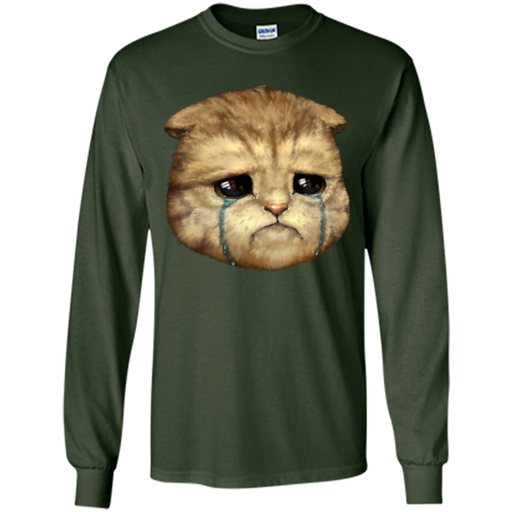 Cat Lovers T-shirt Cat Crying Forest Green