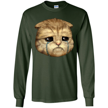 Cat Lovers T-shirt Cat Crying Forest Green