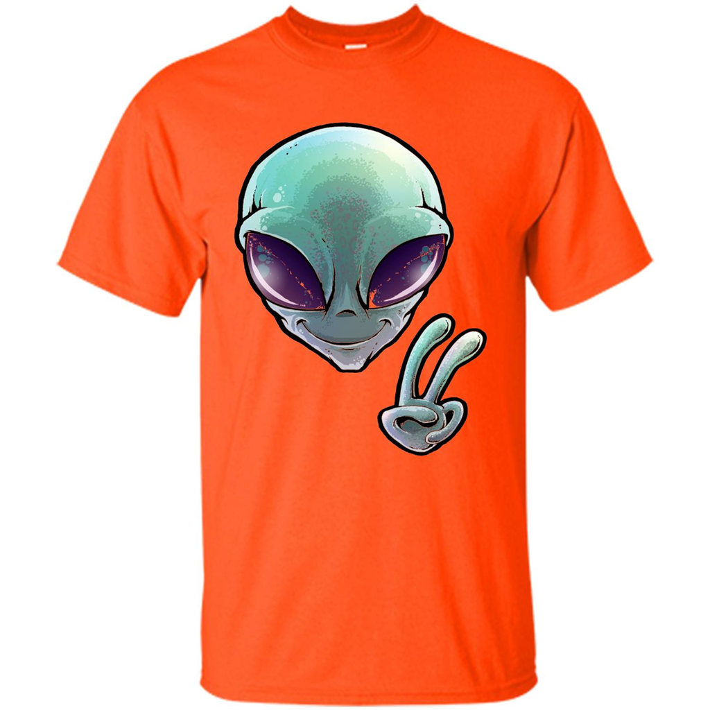 Peace Alien T-shirt Orange