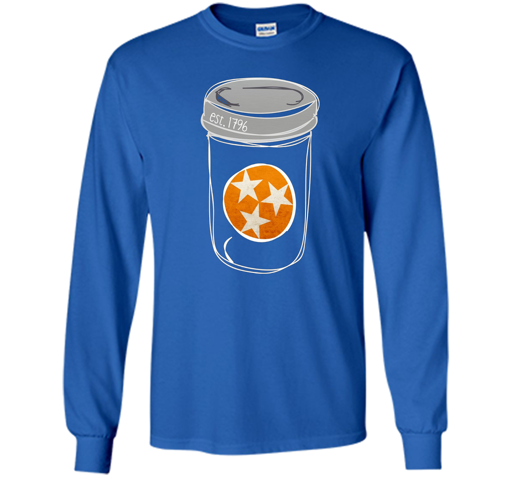 Tennessee Flag Orange and White Mason Jar Tee Shirt Vintage shirt Royal