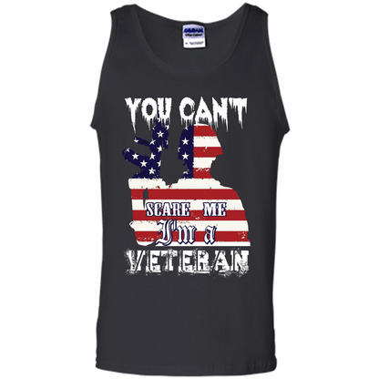 Military T-shirt You Can't Scare Me I'm A Veteran Black