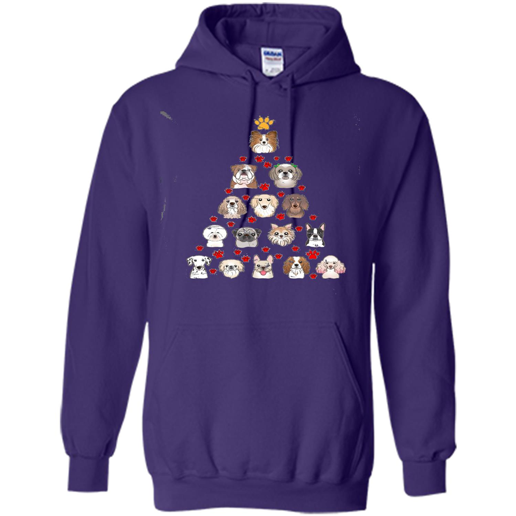 Dog Lover T-shirt Christimas Tree For Dog Lover T-shirt Purple