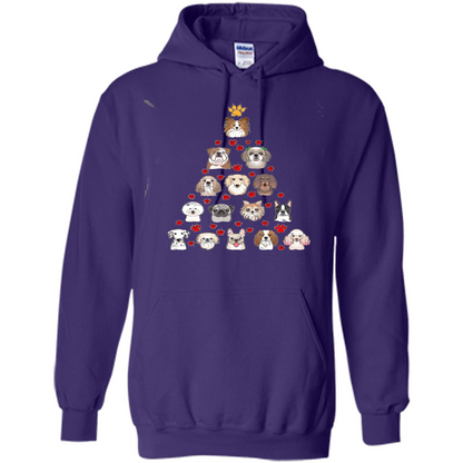 Dog Lover T-shirt Christimas Tree For Dog Lover T-shirt Purple
