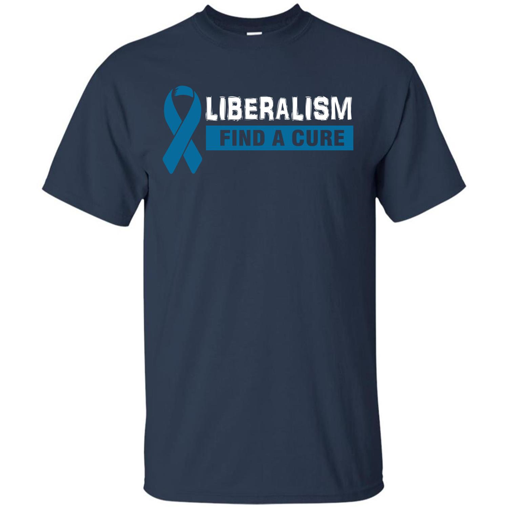Cancer Awareness T-shirt Liberalism Find A Cure T-shirt Navy