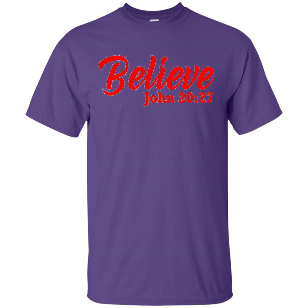 Bible Church Ministry Believe John 20:27 T-shirt Purple