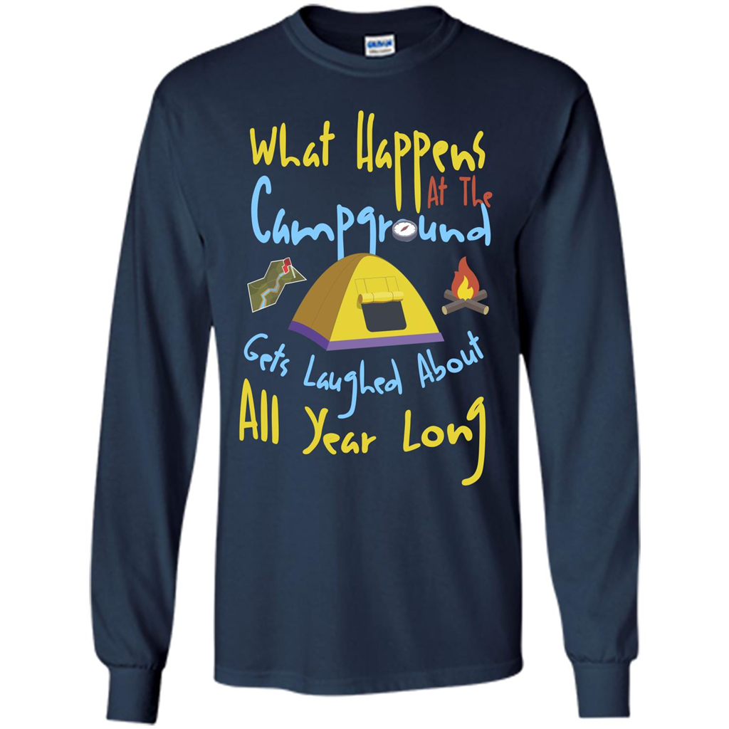 Camping T-shirtWhat Happens At The Campground T-shirt Navy