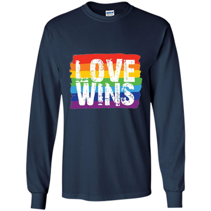 LGBTQ Pride T-shirt Love Wins Navy