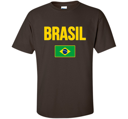 BRASIL T-shirt Brazilian National Country Flag Tee Camiseta cool shirt Dark Chocolate