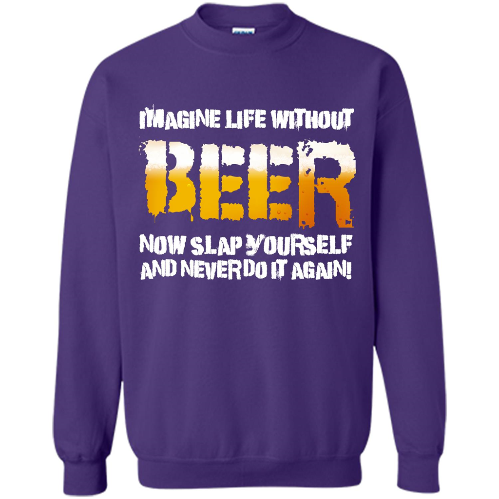 Beer T-shirt Imagine Life Without Beer Orange
