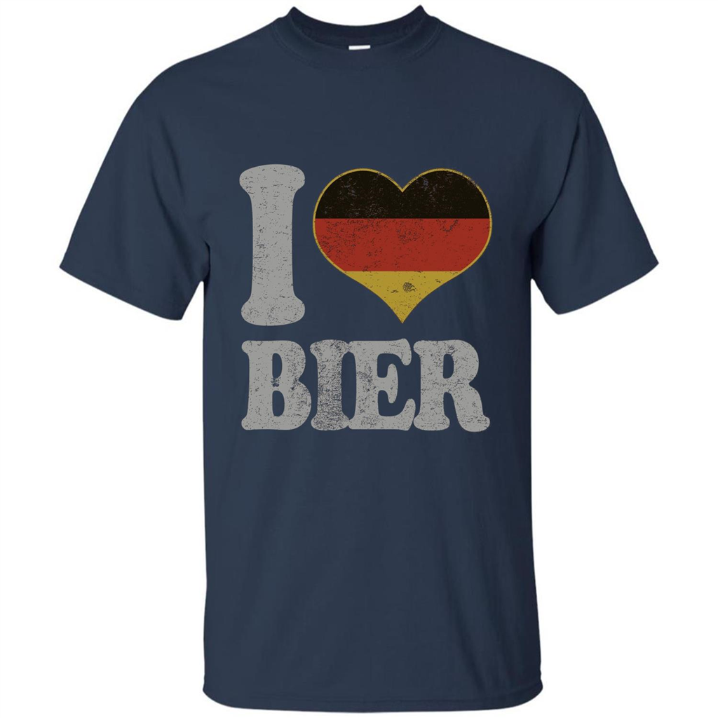 Oktoberfest T Shirt Germany Drinking Beer I Love Bier T-shirt Navy
