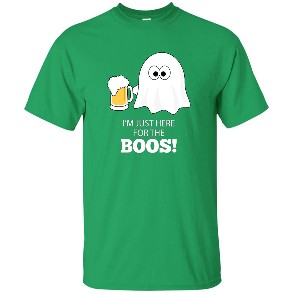 Halloween Drinking T-shirt I'm Just Here For The Boos Irish Green