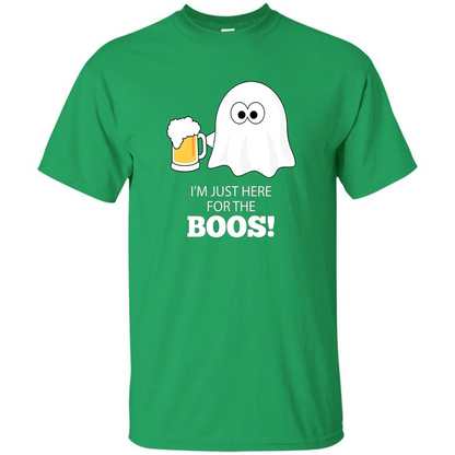 Halloween Drinking T-shirt I'm Just Here For The Boos Irish Green