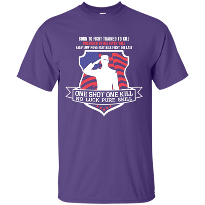 Military T-shirt Born To Fight Trained To Kill Purple