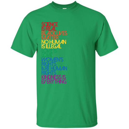 Science Is Real Black Lives Matter T-shirt Irish Green