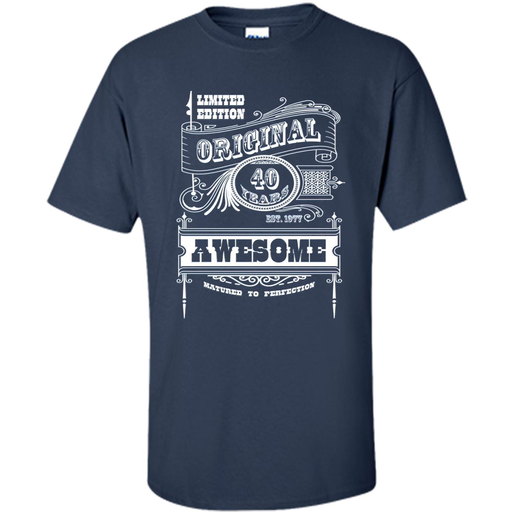 Best 40th Birthday Made in 1977 Awesome T-Shirt Navy