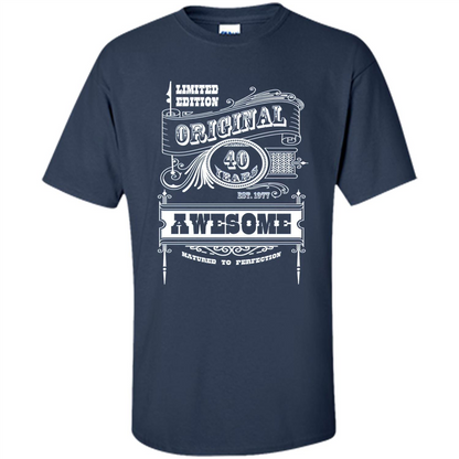 Best 40th Birthday Made in 1977 Awesome T-Shirt Navy