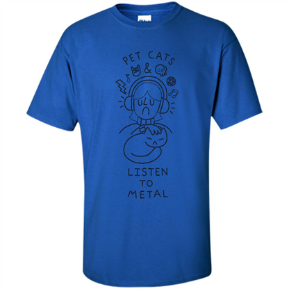 Love Cat T-shirt Listen To Metal Royal