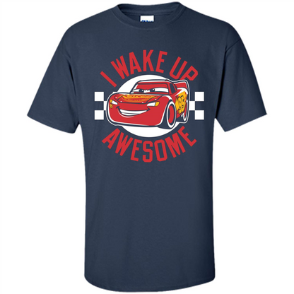 Love Car T-shirt I Wake Up Awesome Navy