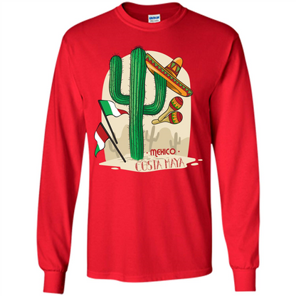 Summer T-shirt Mexico Costa Maya Red