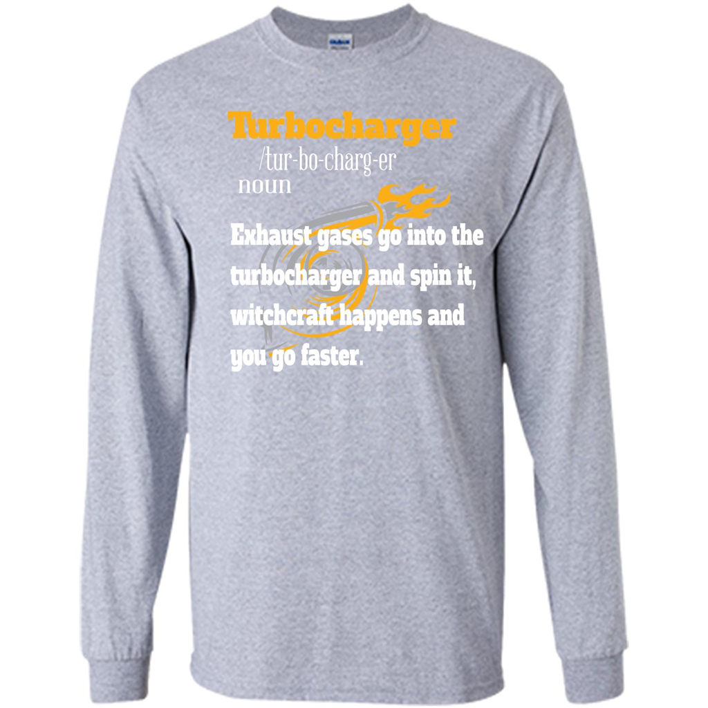 Car Lover T-shirt Turbocharger Exhaust Gases Go Into The Turbocharger Sport Grey
