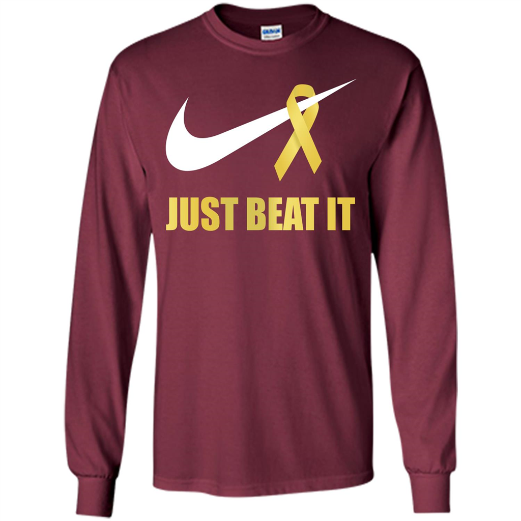 Cancer Awareness T-shirt Just Beat It T-shirt Maroon
