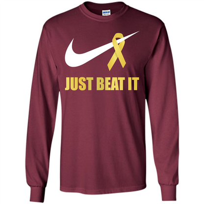 Cancer Awareness T-shirt Just Beat It T-shirt Maroon